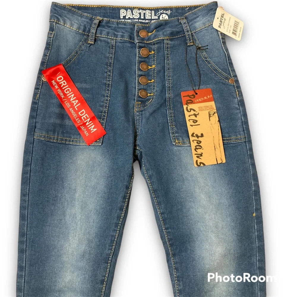 PASTEL JEANS | NWT High Rise Medium Wash Skinny Jeans - Picture 3 of 7